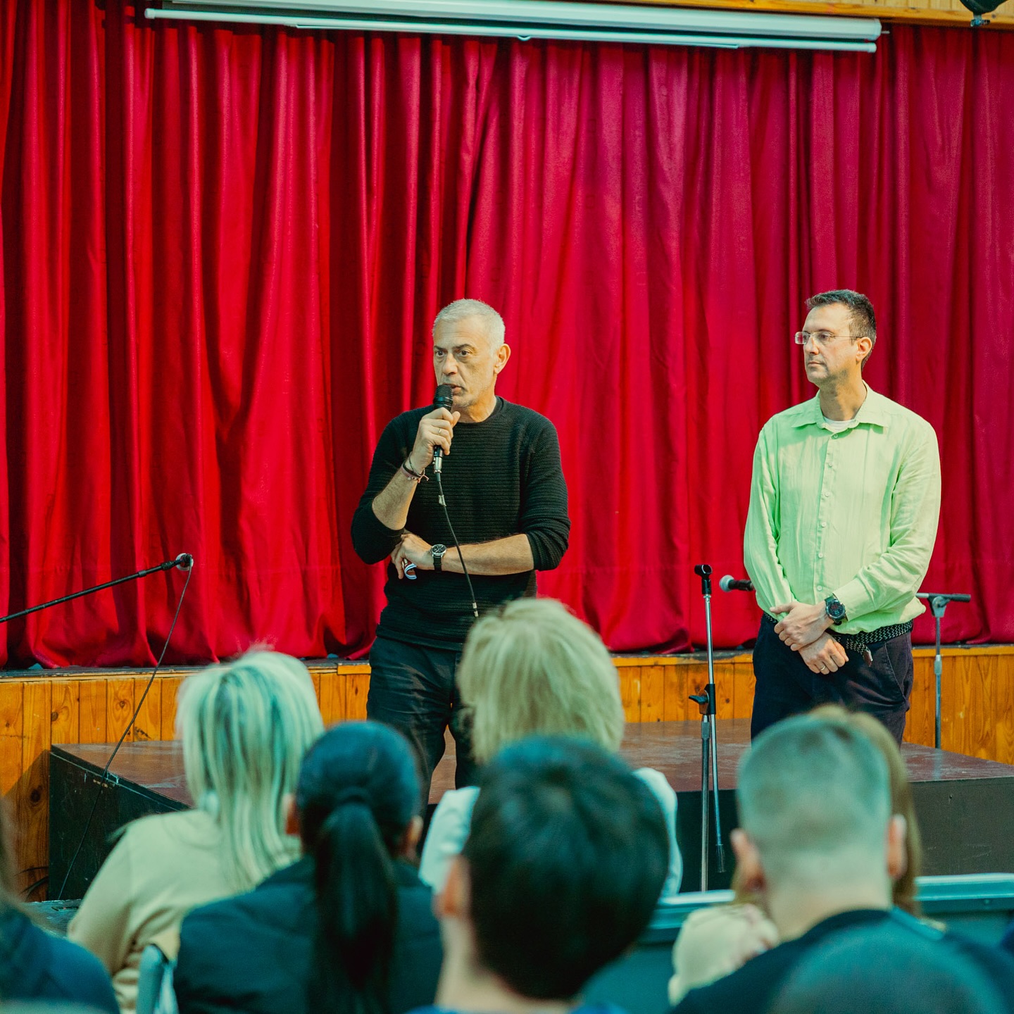 The Mayor of Piraeus, Mr Yannis Moralis and the School Principal, Mr Stefanos Oikonomou